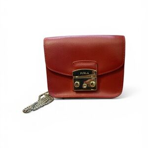 FURLA Shoulder Bag Leather Red
